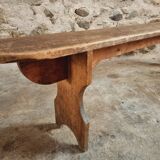 Antique French Pine Wood Bench – 1920s