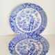 Set of 2 saucers, Lunéville lace, blue and gold, Blairs