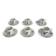 6 Limoges porcelain coffee cups, hand decorated, 1930s
