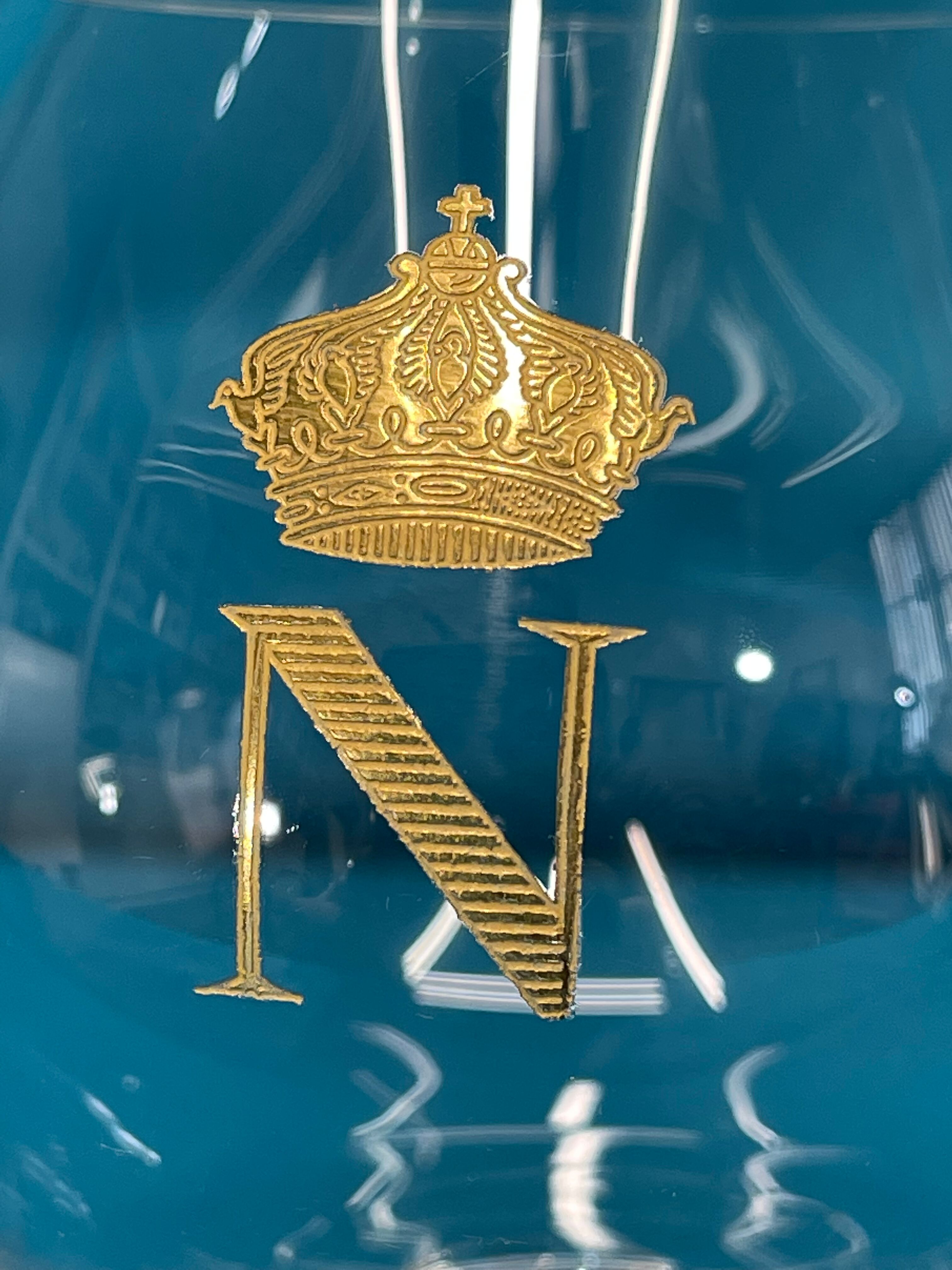 2 Napoleon baccarat glasses, original box