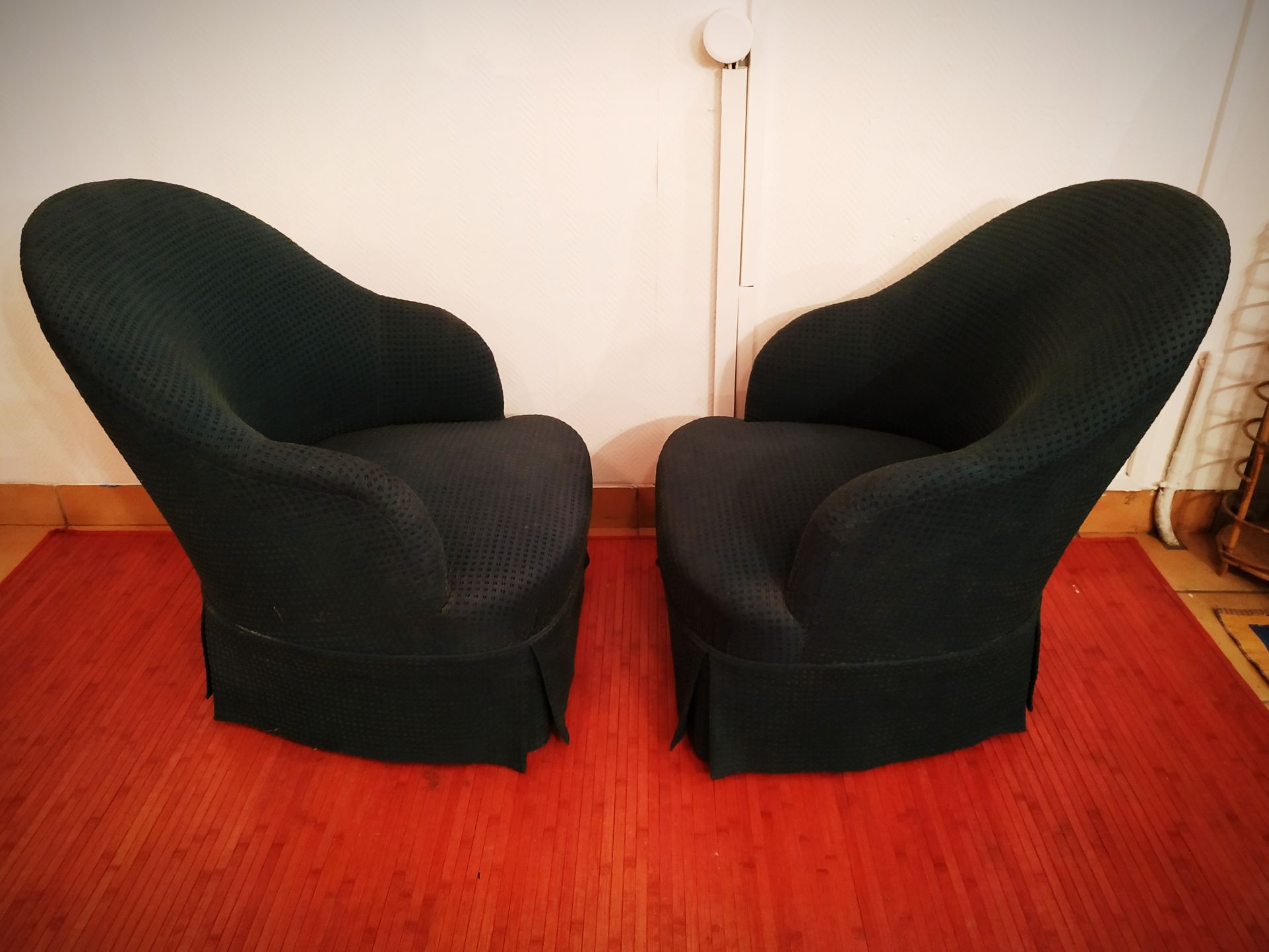 Pair of toadstool armchairs
