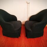 Paire de fauteuils crapaud