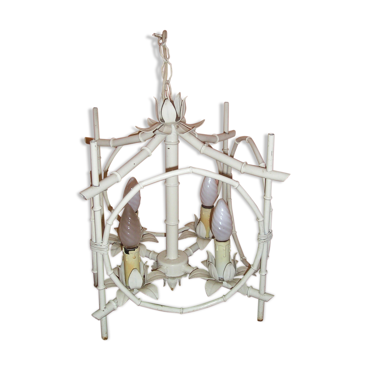 4 light metal chandelier, 1970s