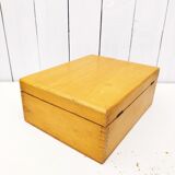 Wooden box varnished vintage storage