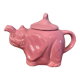 Théière éléphant vintage rose