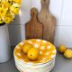 Hollow plates Sarreguemines yellow tiles