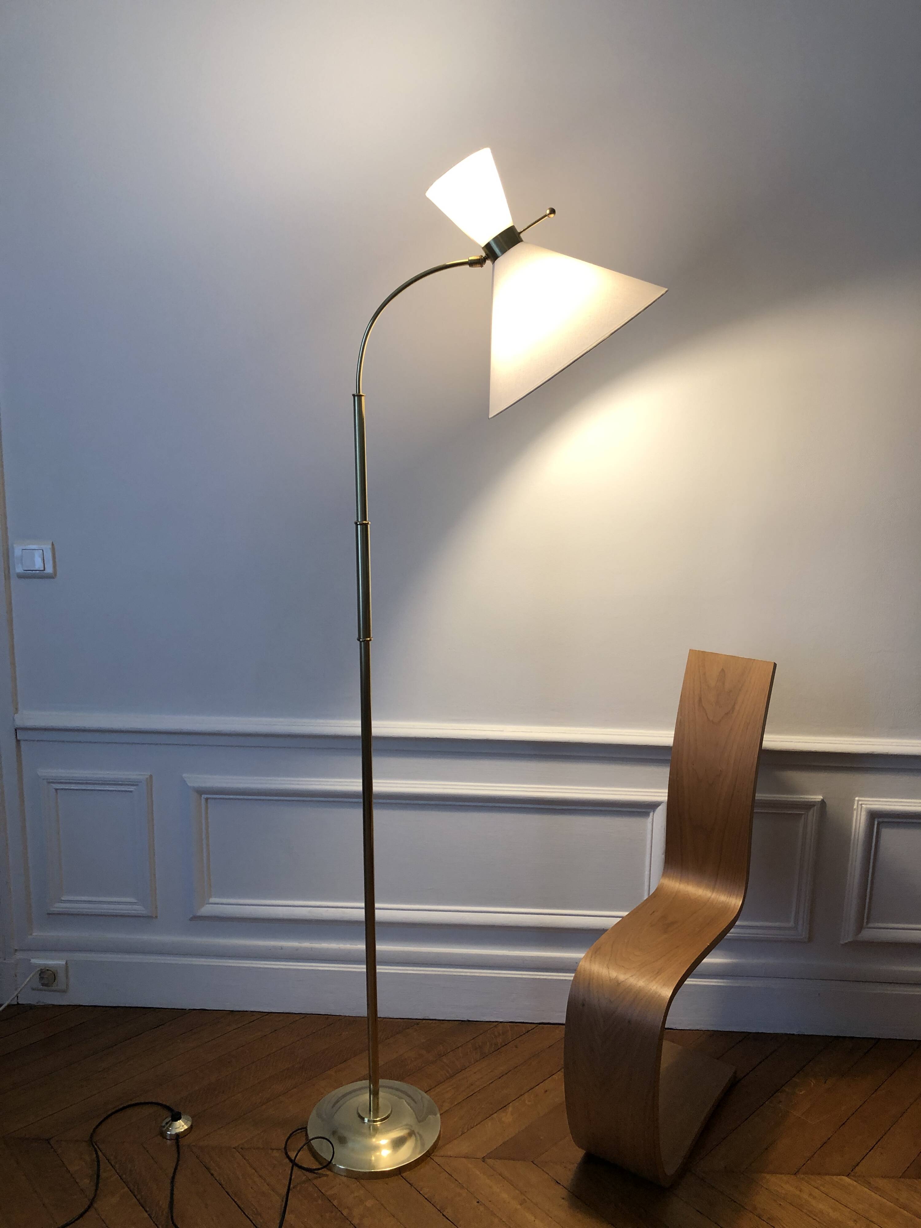 Diabolo floor lamp in brass 1955 - Ghelfi & Perrin edition