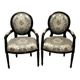 Fauteuils stye Louis XV avec motifs