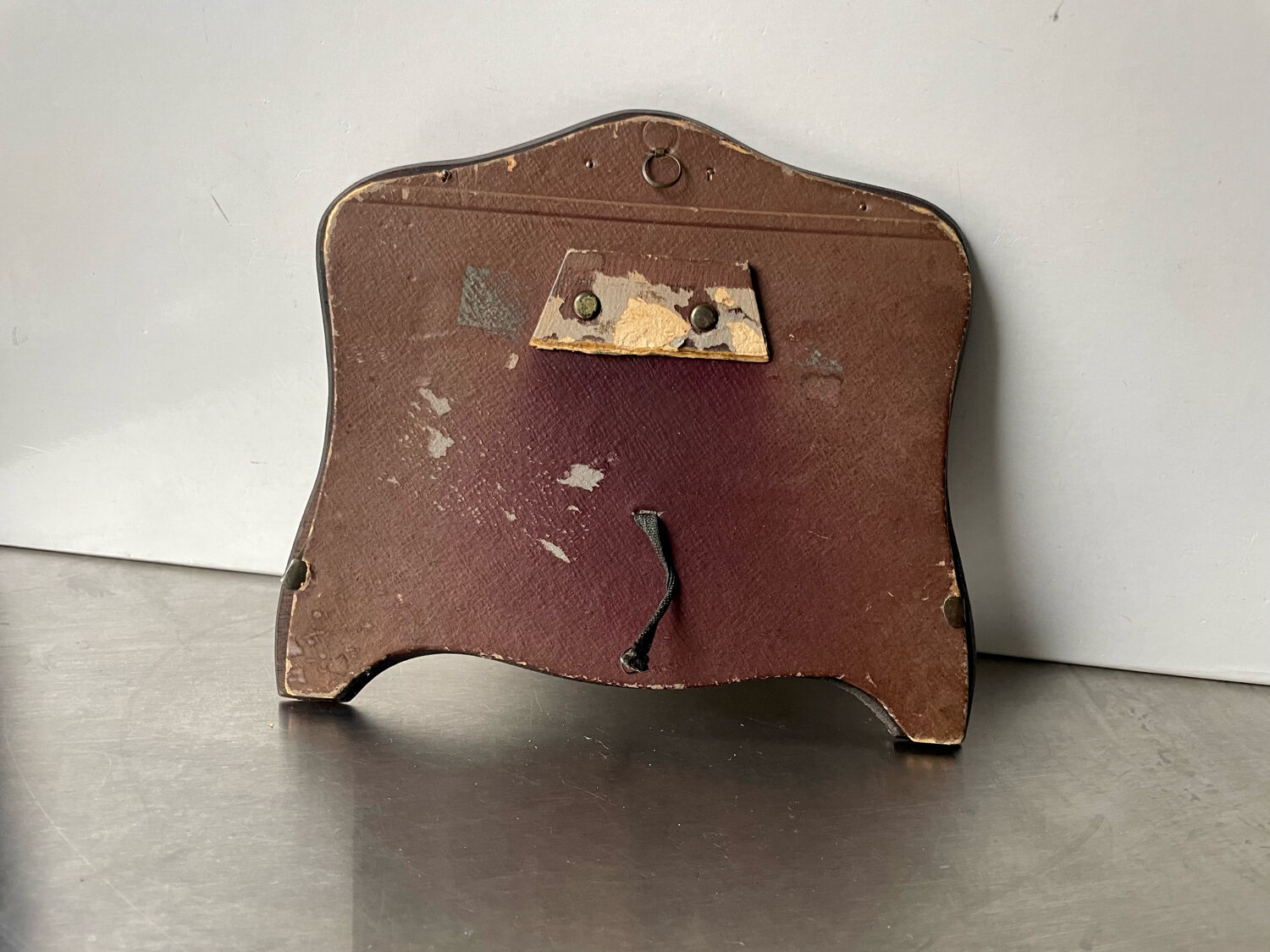 Antique  art nouveau mahogany double frame wood measurements 20 cm x 18 openings 8 cm x 5 cm