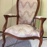 Large louis-philippe voltaire "violin" armchair in walnut