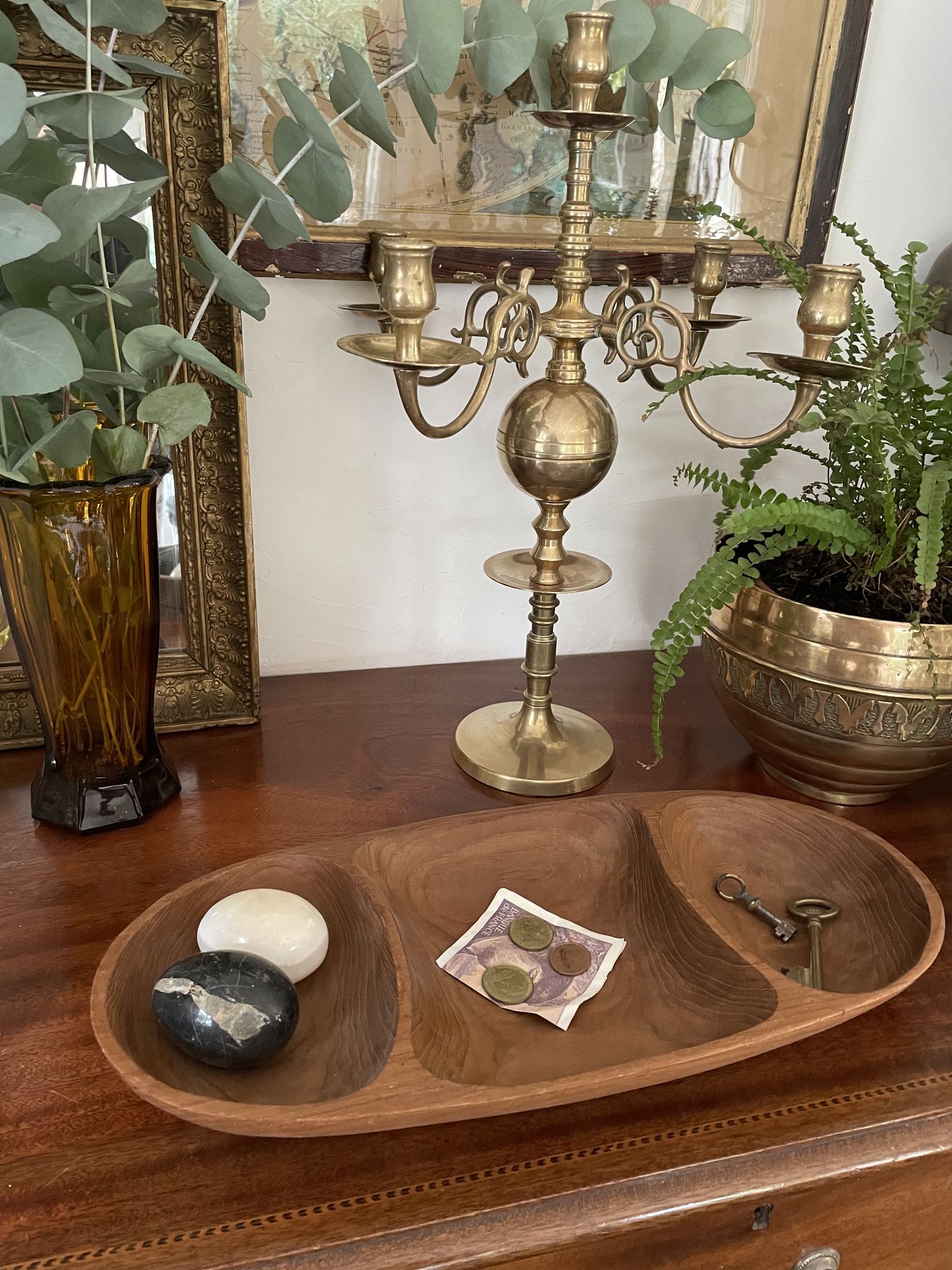 Plateau en bois vintage 41,5cm