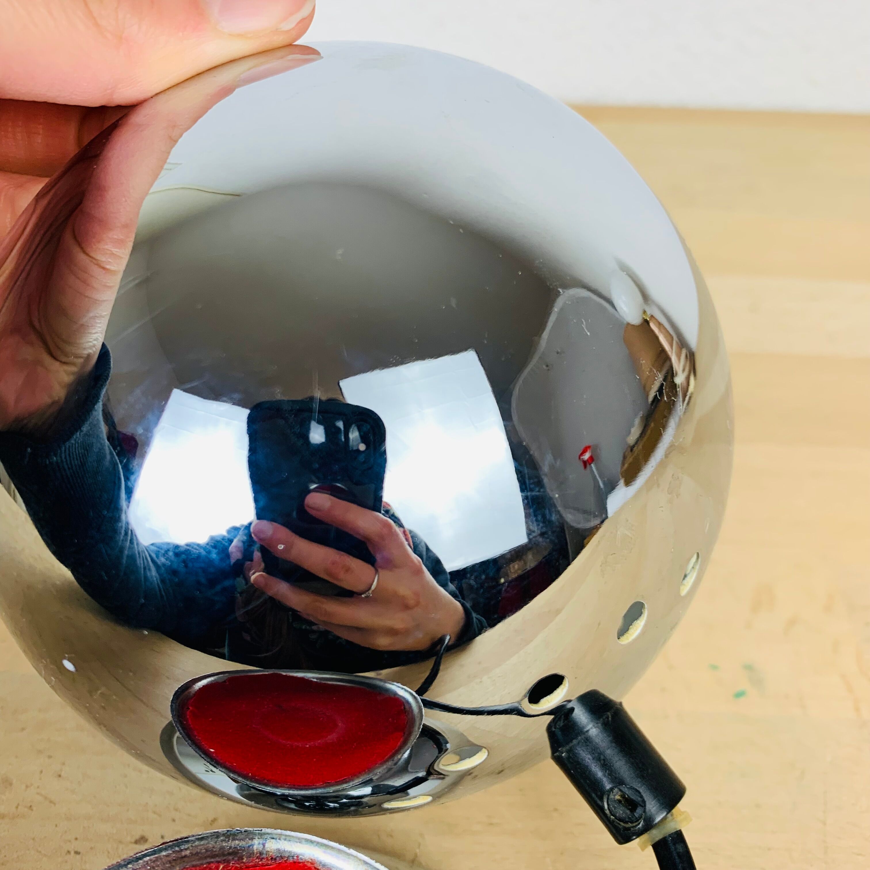 Eyeball spot lamp chrome 70s space age