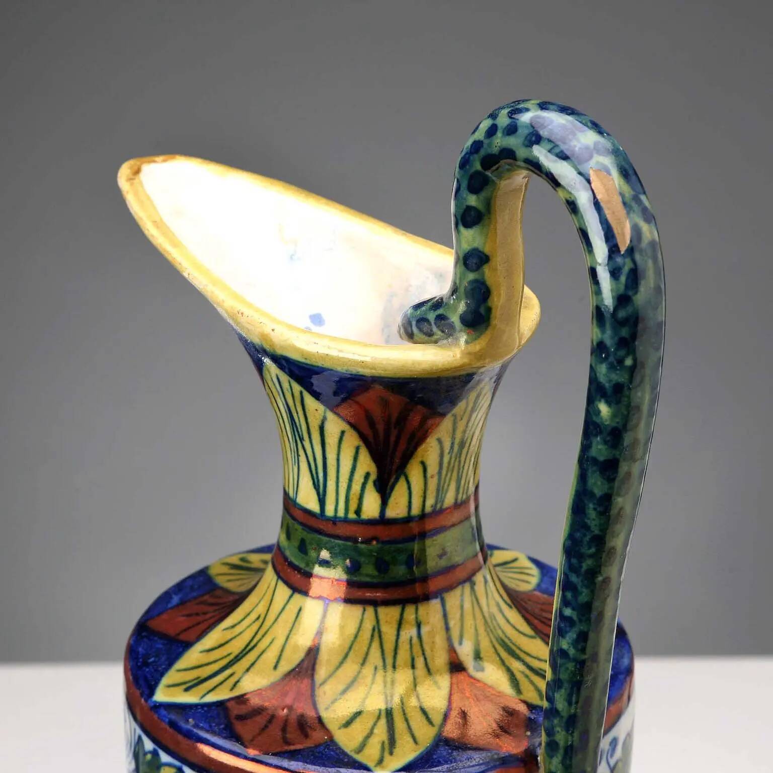 Vintage majolica vase, Gualdo Tadino factory, Italy, 1930s.