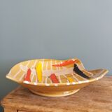 Fruit bowl, ceramic dish Vercor Vallauris style 60s 70s