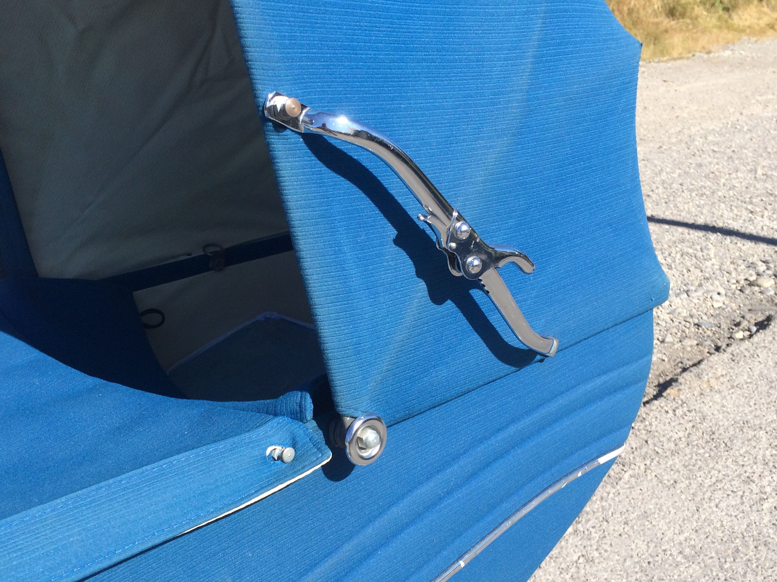 Vintage Landau Aubert duck blue velvet - 70s