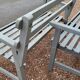 Pair of old wooden park garden benches