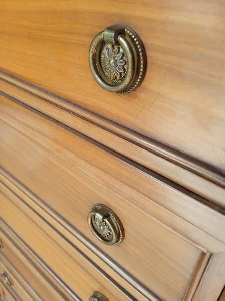 Louis XVI style weekly planner in cherry and chestnut