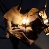 Floral lamp in brass tulle