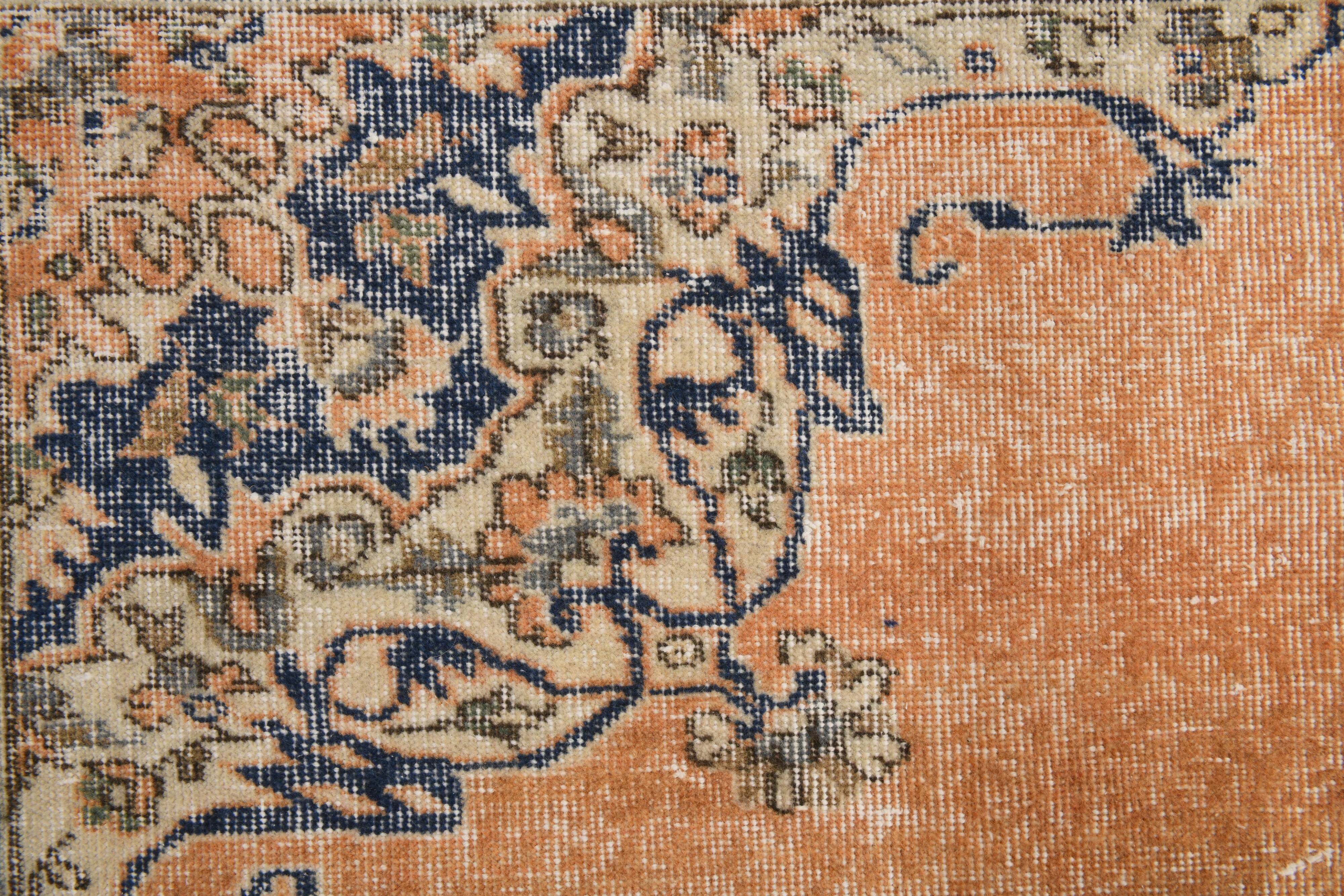 5x9 Navy Blue & Peach Oriental Persian Rug, 168x284Cm