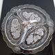 Art Deco Pressed Glass Divided Serving Dish with Alpaca Handle, 1930