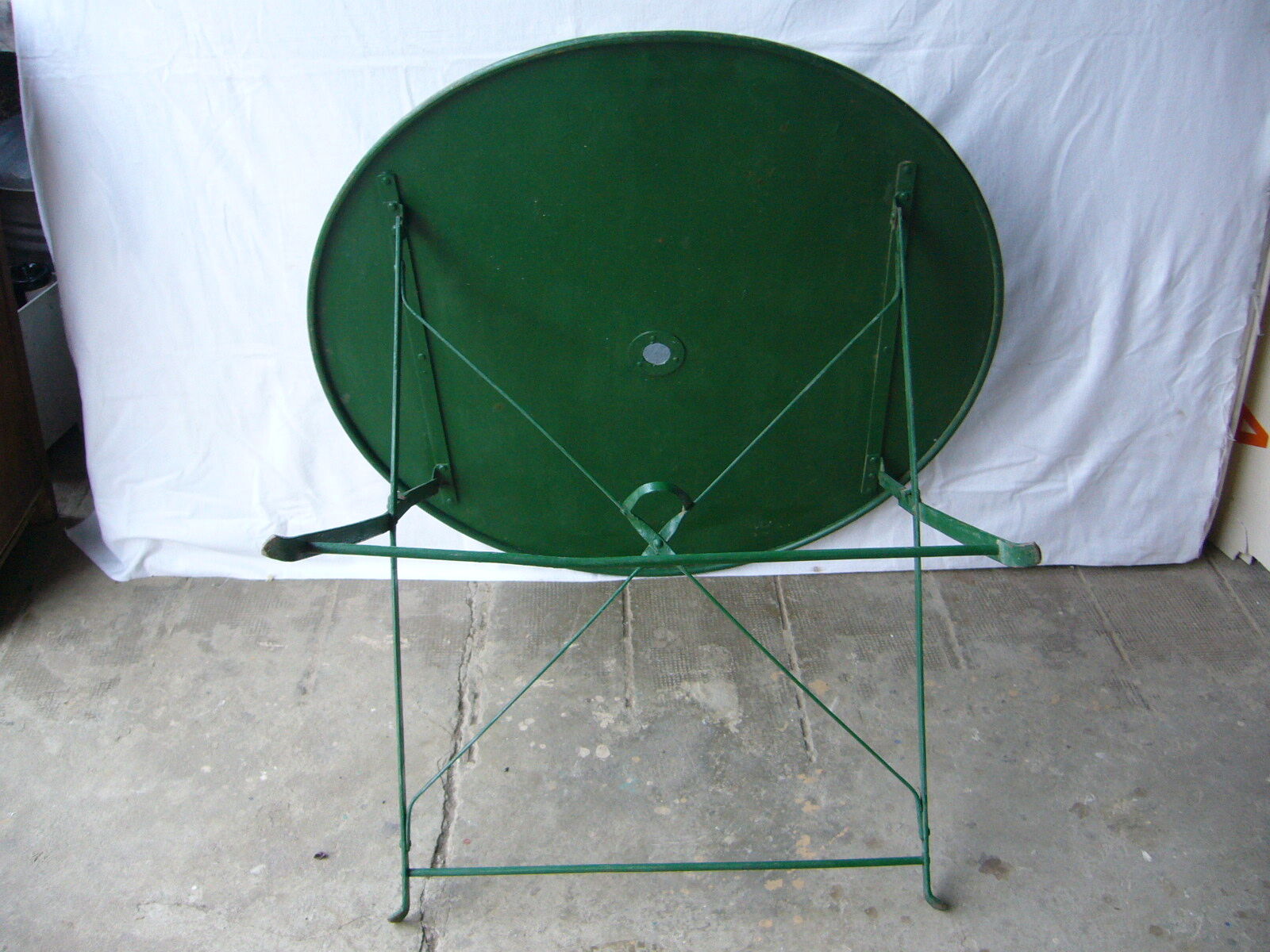 Old metal folding garden table