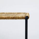 Long side table by Carl Aubock, flower bench, rattan, wicker, Austria, 1950s