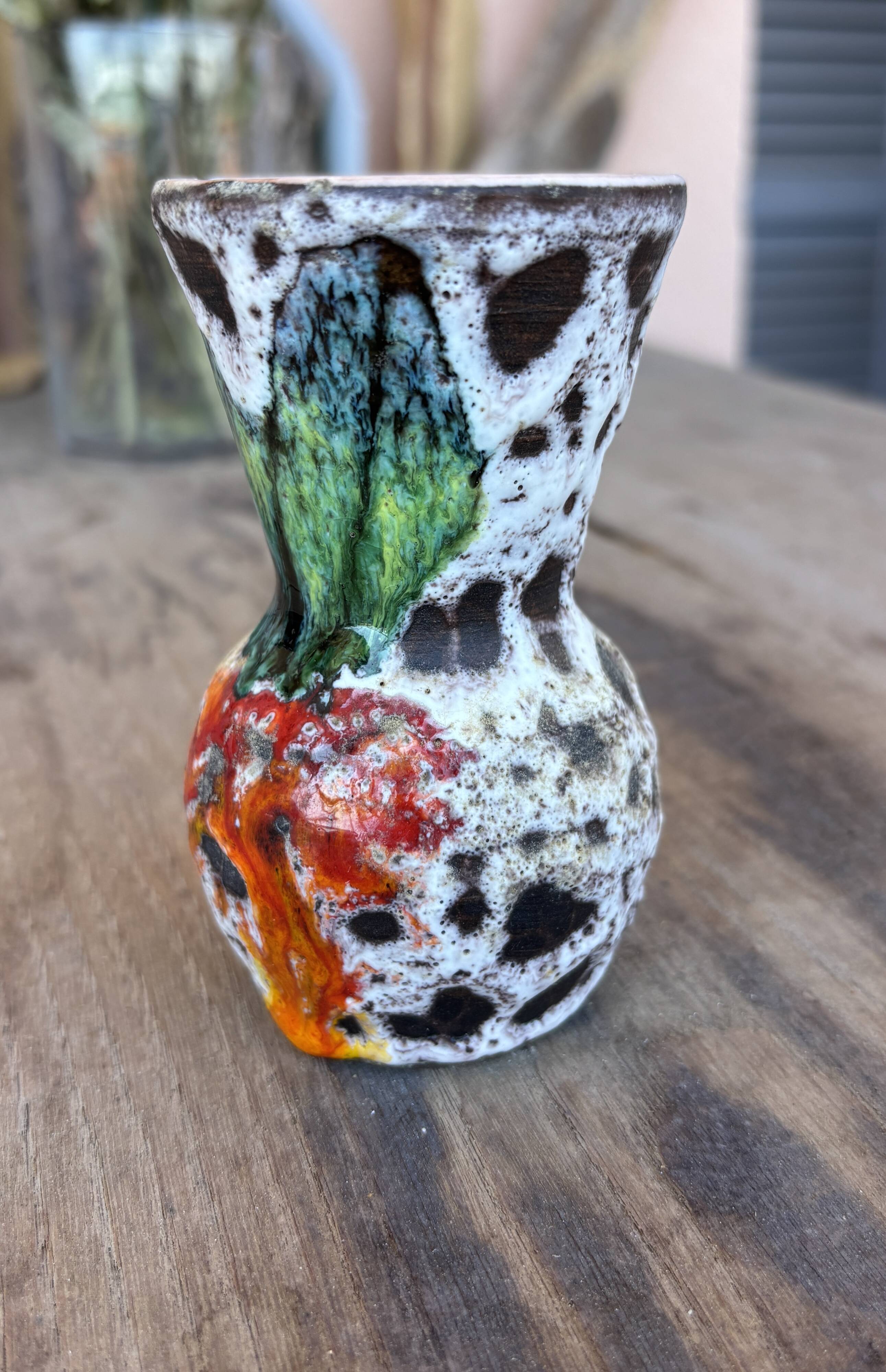 Vase Vallauris La Roue – multicoloured ceramic 60s handmade piece