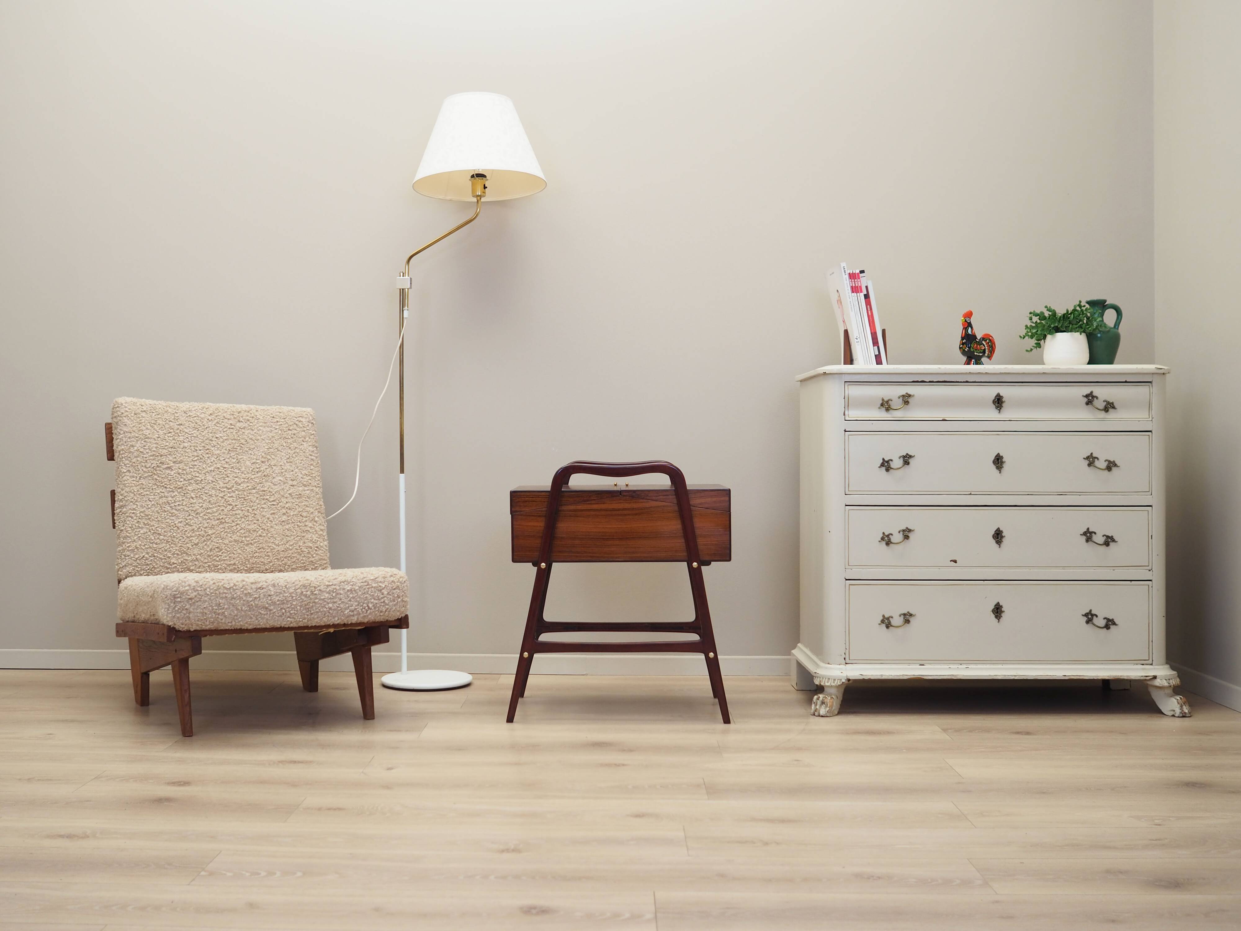 Walnut sewing table, Italian design, 1970s, production: Italy