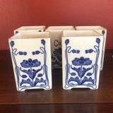 5 cobalt blue flower spice jar