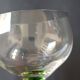 12 green footed wine glasses in opaline blown crystal 1900