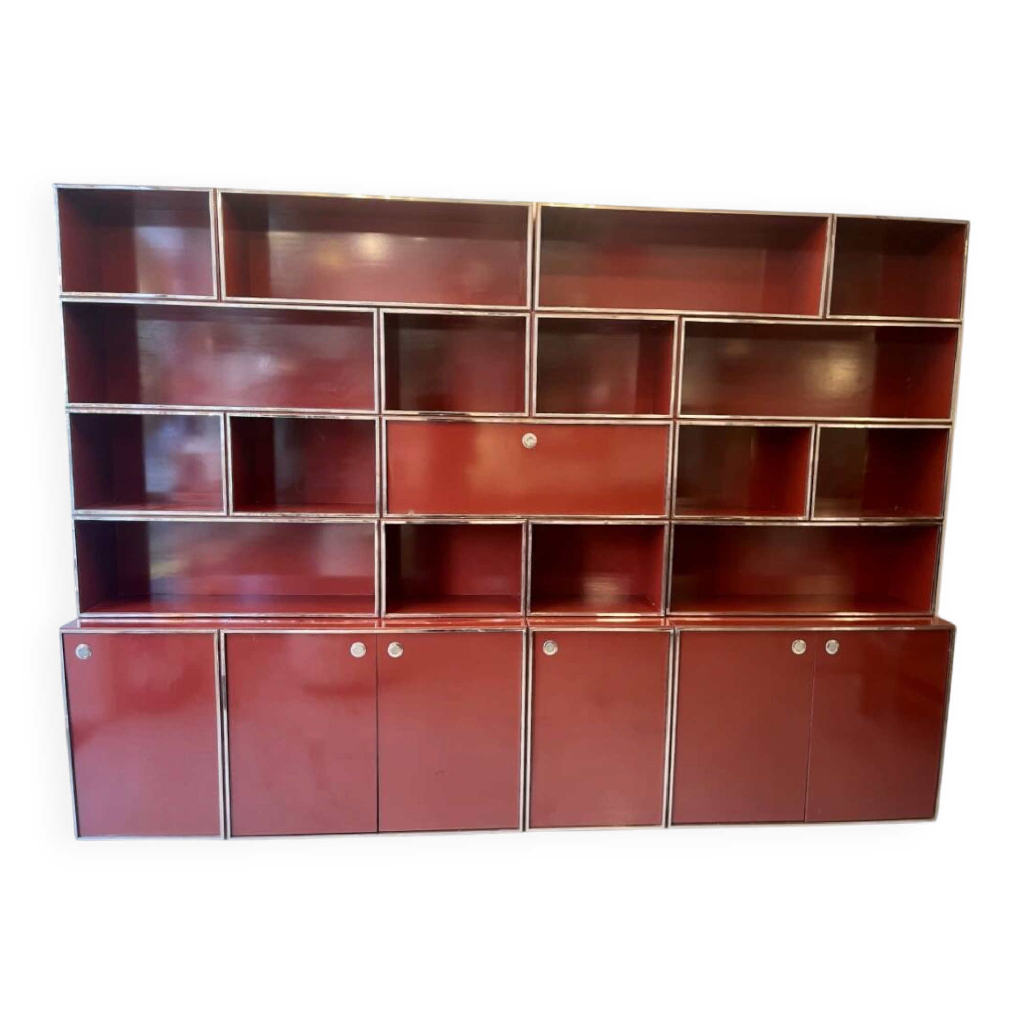 Modular vintage shelf attributed to Willy Rizzo Mario Sabot Italy 1970s