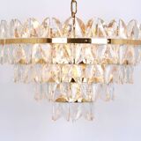 Chandelier Kalmar 'Corina', gilded brass and glass, Austria, 1970.