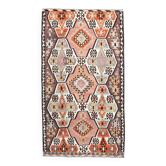 Tapis Kilim vintage gris et rose 6x10, tapis esthétique et robuste, 171x306 cm