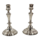 Pair of silvered metal candlesticks in the Louis XIV style.