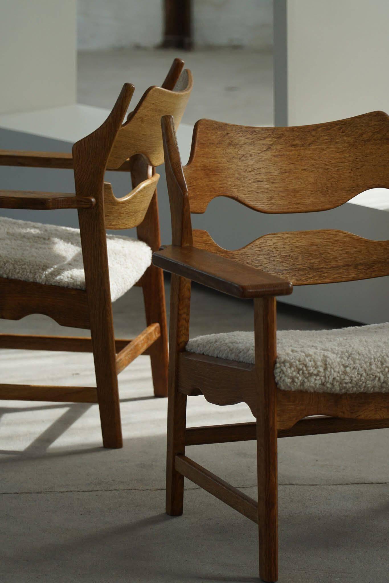 Henning Kjærnulf, Lounge Chairs "Razorblade", Danish design from the mid-century, 1960s.