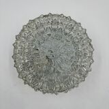 Cast glass ceiling lamp with relief