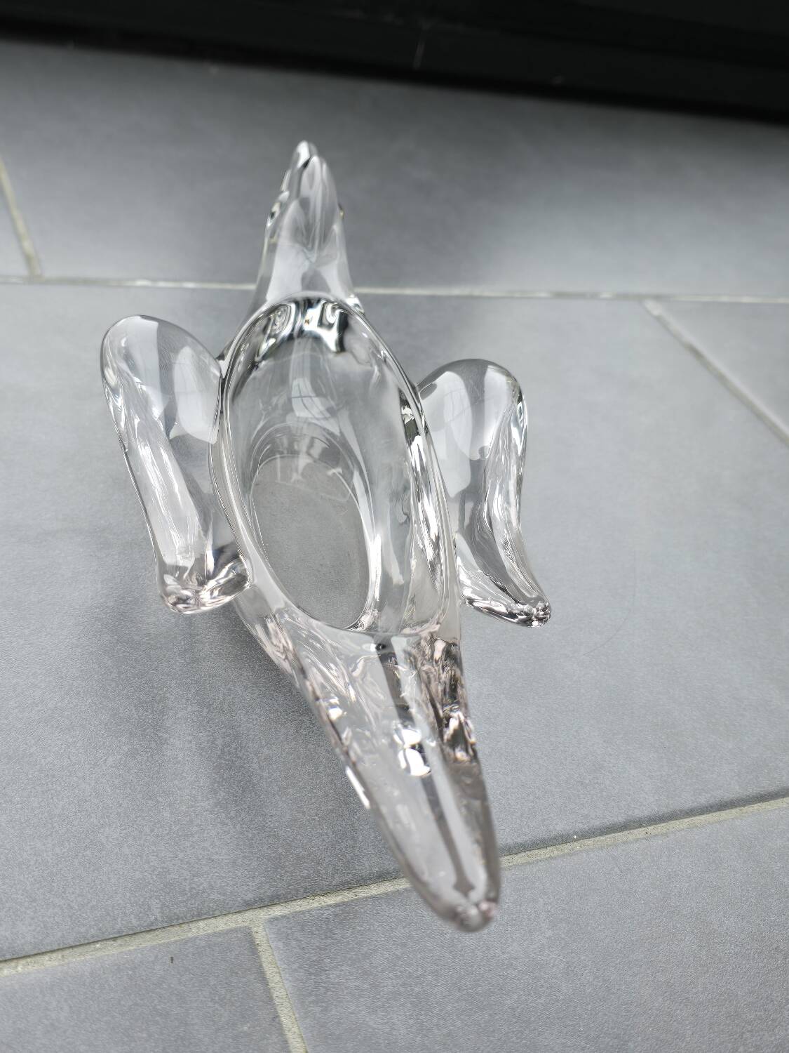 Plate, swallow bird ashtray in French glass from Vanne 1960.