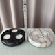 Pair of Vintage Marble Triple Tealight Candle Holders – Black & White