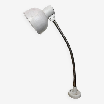 Lampe de table à col de cygne d'atelier industriel gris, 1960s