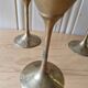 Lot 5 Calisse Verre En Laiton