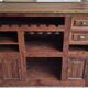 Solid teak and brass bar cabinet
