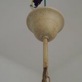 French Vintage 3 Light Lavender Lily Chandelier with Glass Shades 5480