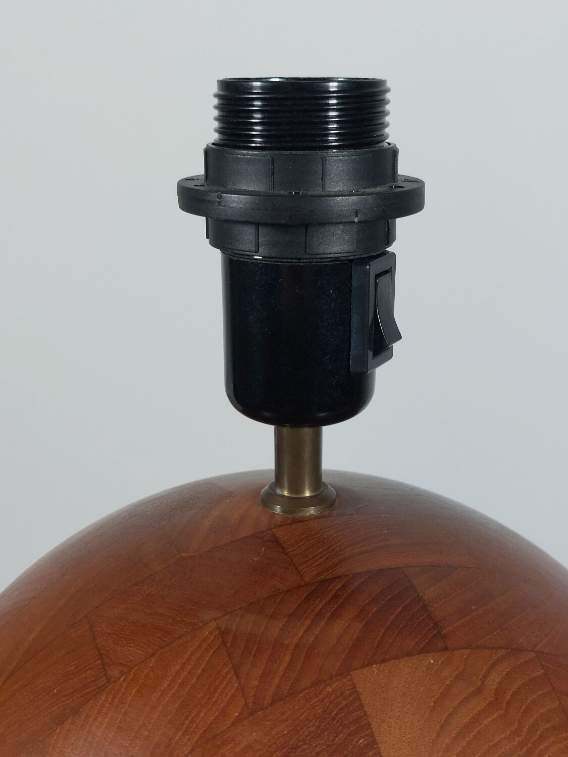 Pair of vintage mid century teak table lamps Kirk Copenhagen