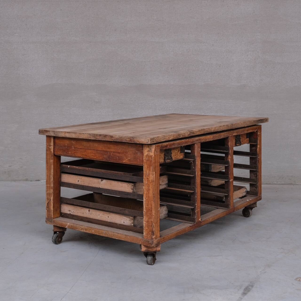 Antique English Bakers Kitchen Worktop or Kitchen Island Table