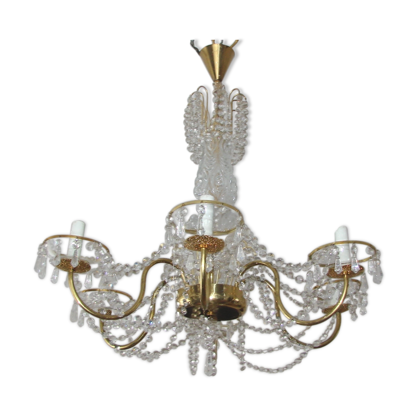 Brass chandelier, 1960s
