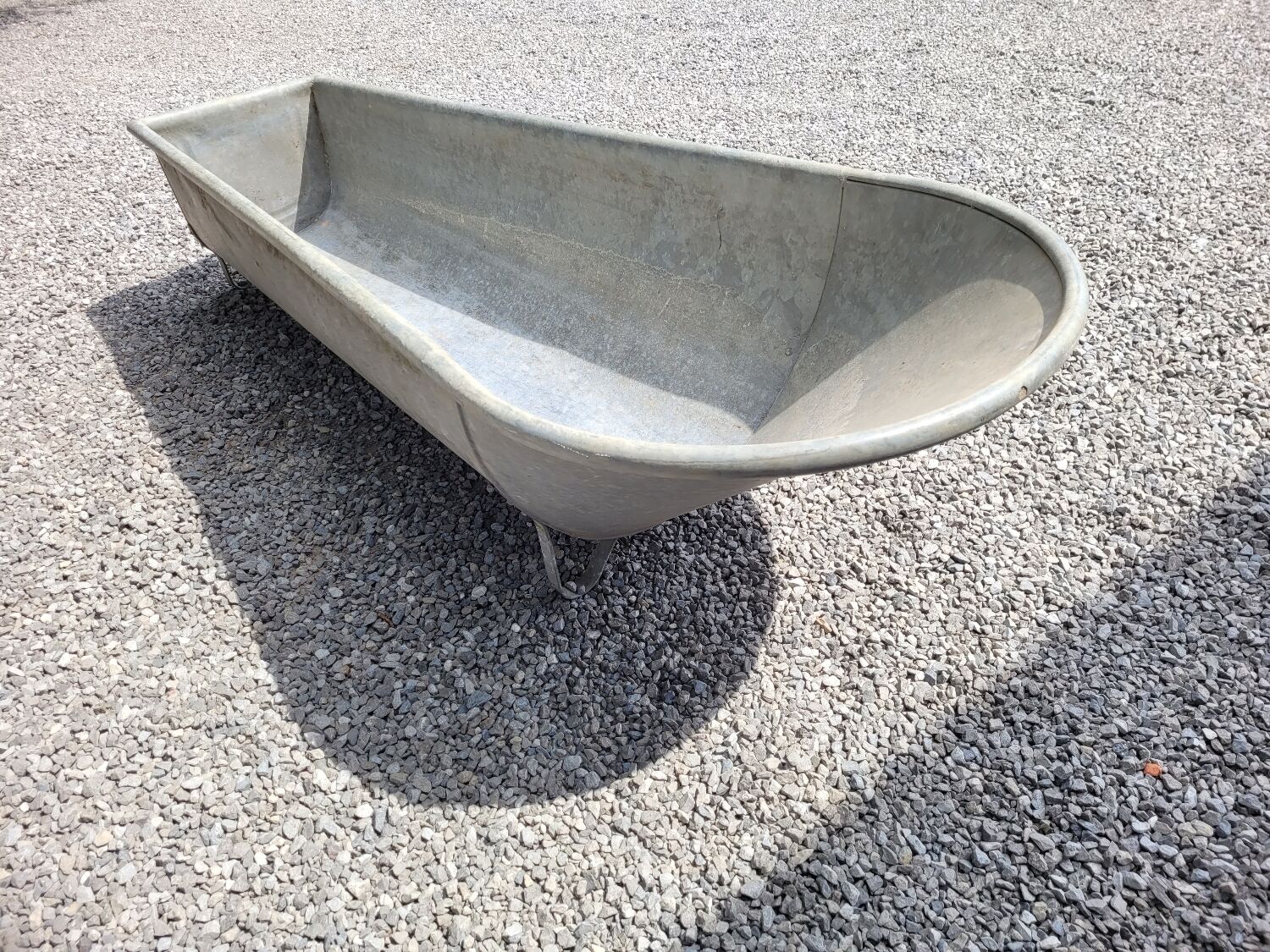 Old zinc bathtub