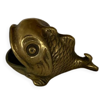 Cendrier en forme de poisson en bronze