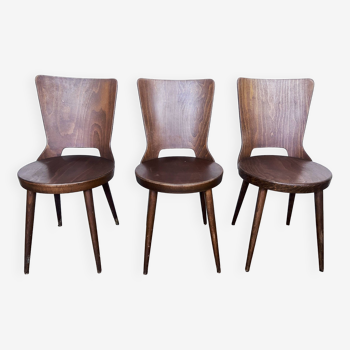 Trio of vintage retro Dove Baumann chairs 1960