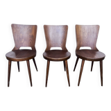 Trio of vintage retro Dove Baumann chairs 1960