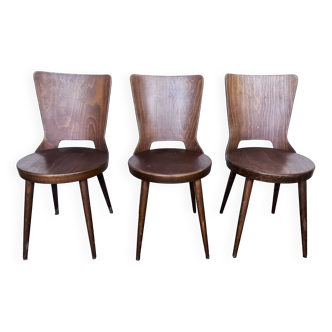 Trio of vintage retro Dove Baumann chairs 1960